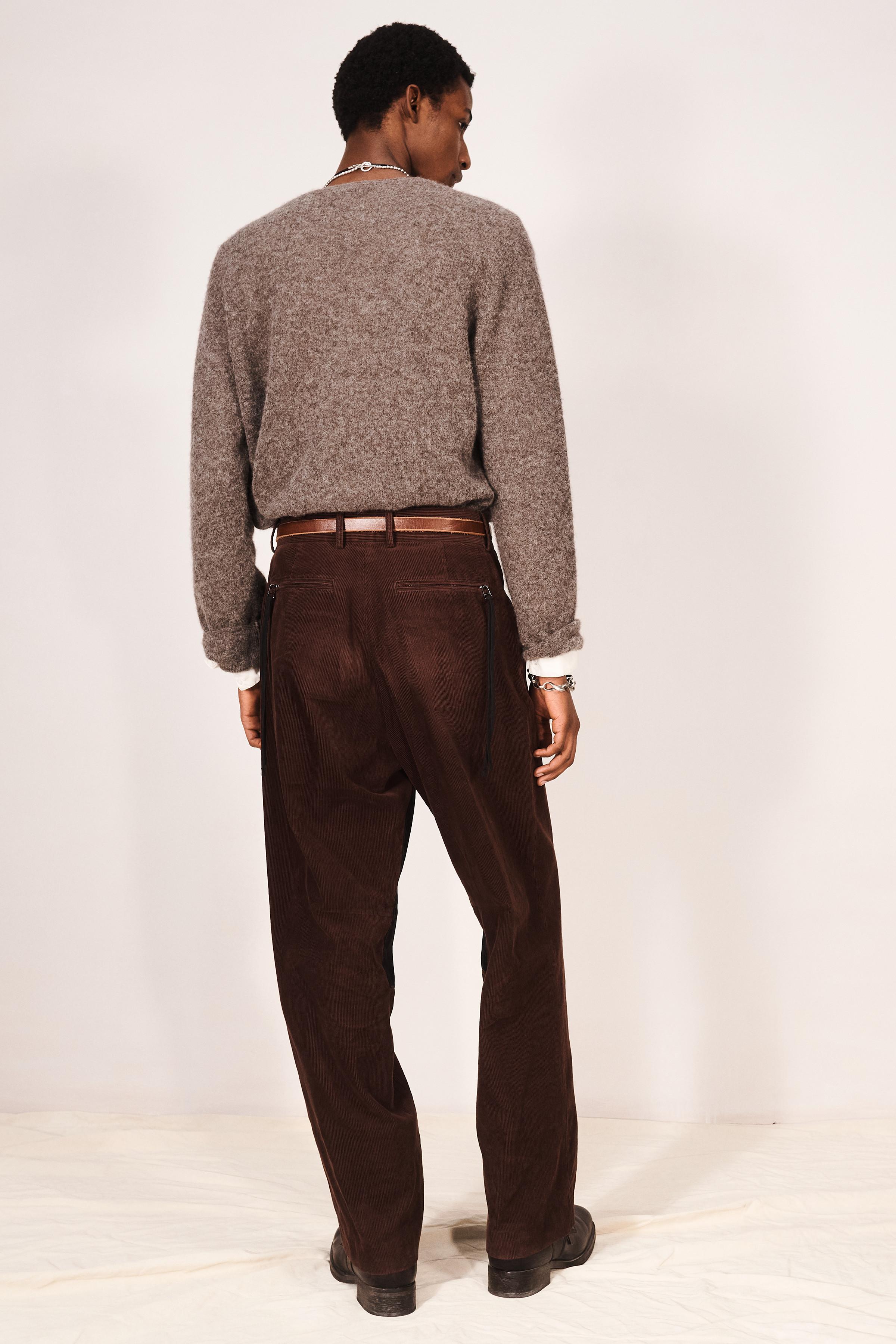 CONTRAST CORDUROY RELAXED FIT PANTS