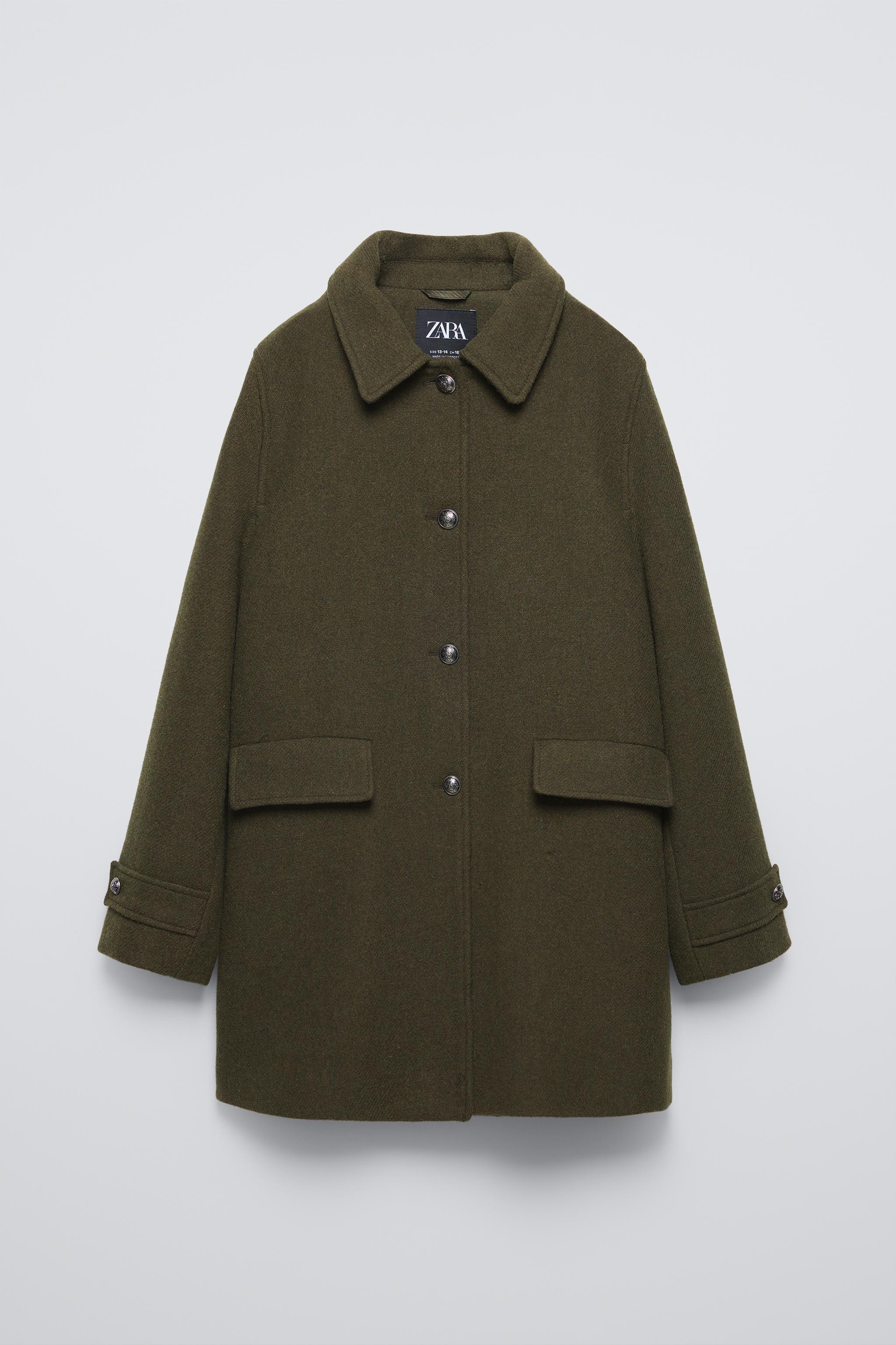 WOOL BLEND BUTTONED LONG COAT