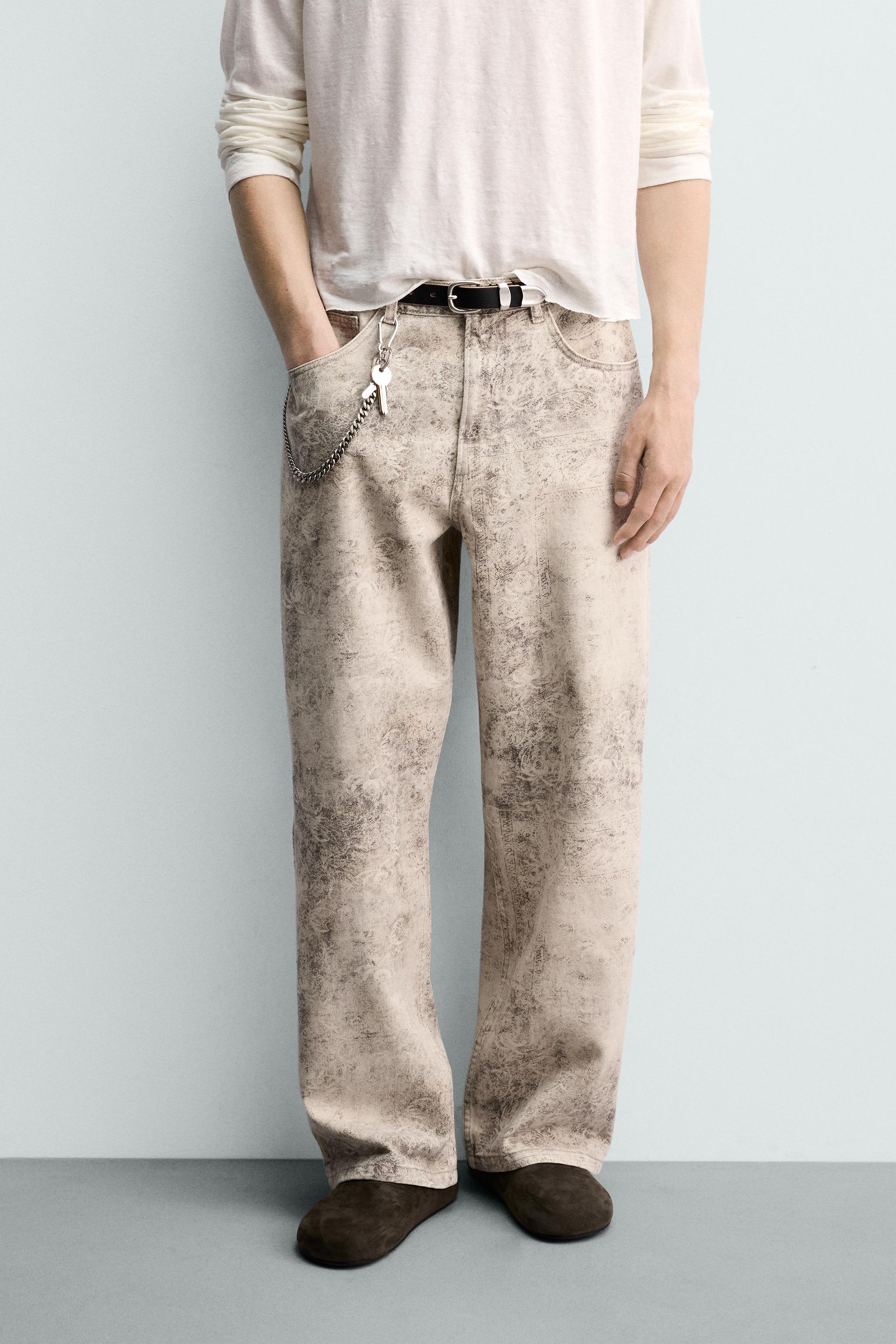 抽象柄バギーフィットパンツ - プリント地 | ZARA Japan / 日本 抽象柄バギーフィットパンツ - プリント地 | ZARA Japan / 日本