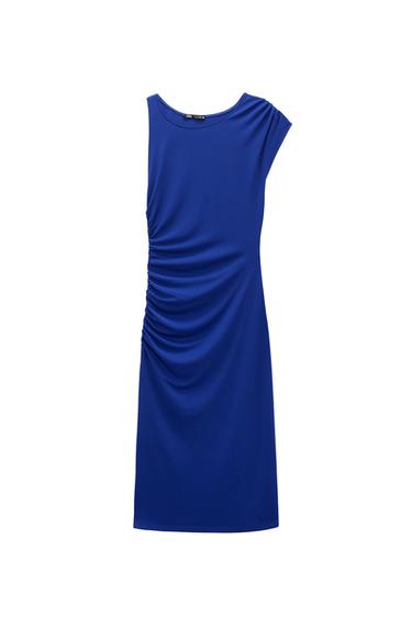 MIDI DRESS WITH DRAPED DETAIL