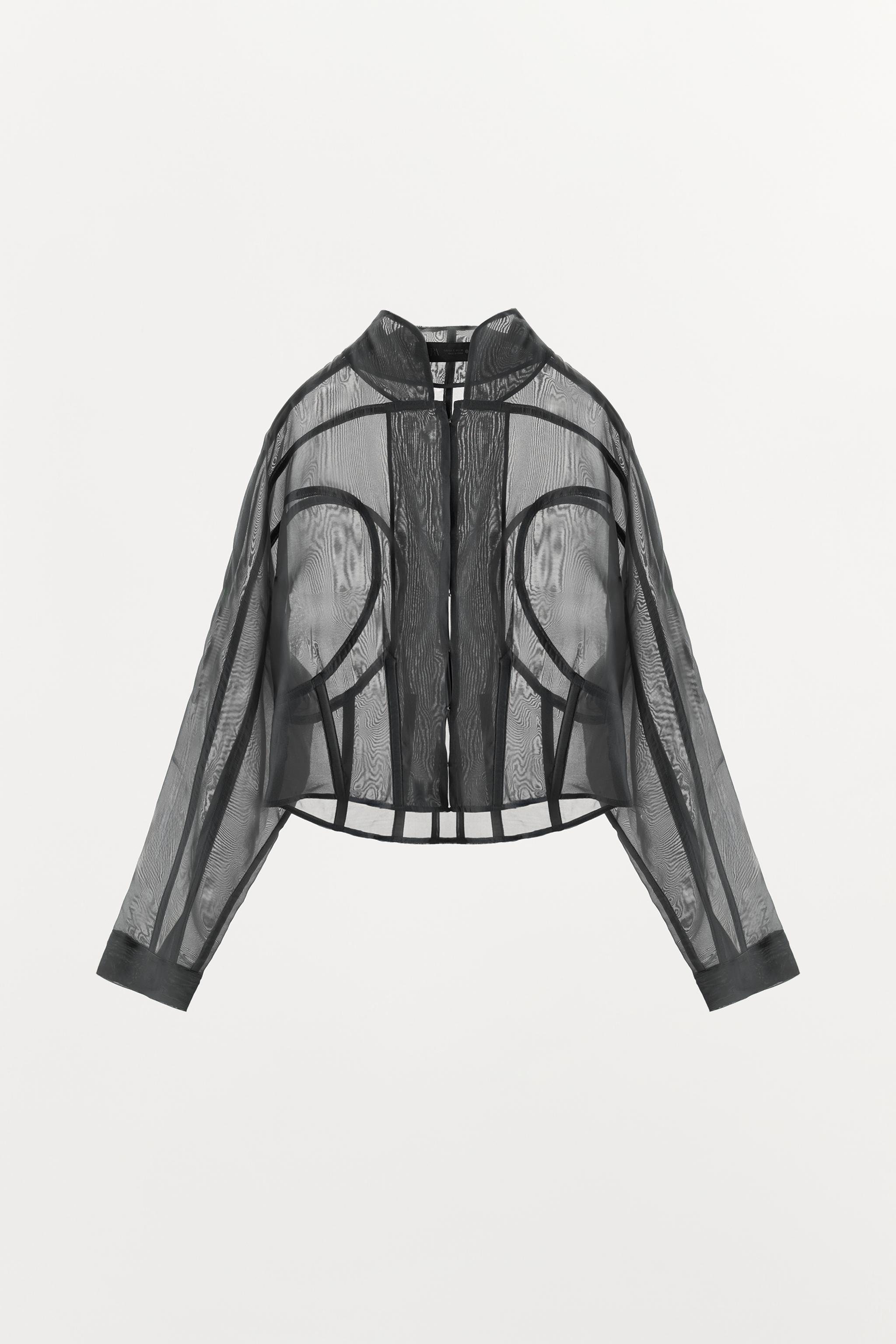 Женские рубашки Zara ZW COLLECTION CORSET SHIRT — фото 9