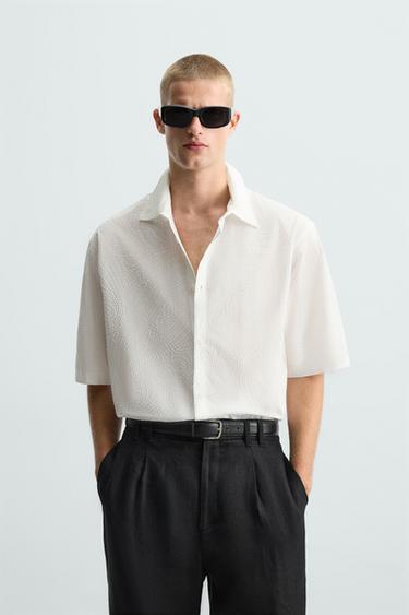 CAMISA RELAXED FIT TEXTURA - Blanco de Zara