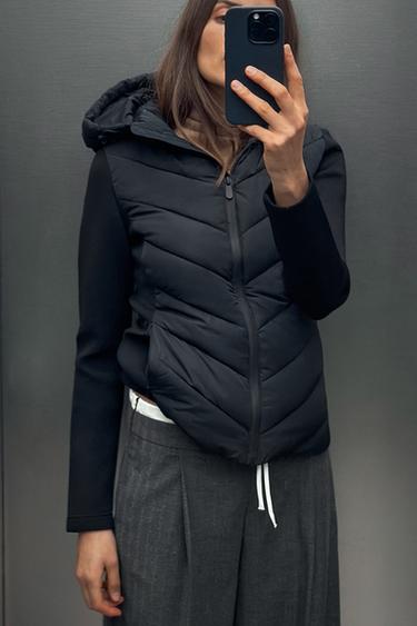 CONTRAST PUFFER JACKET - Black by Zara