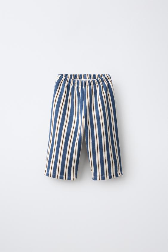 STRIPED BAGGY TROUSERS - Ecru by Zara - Image 0