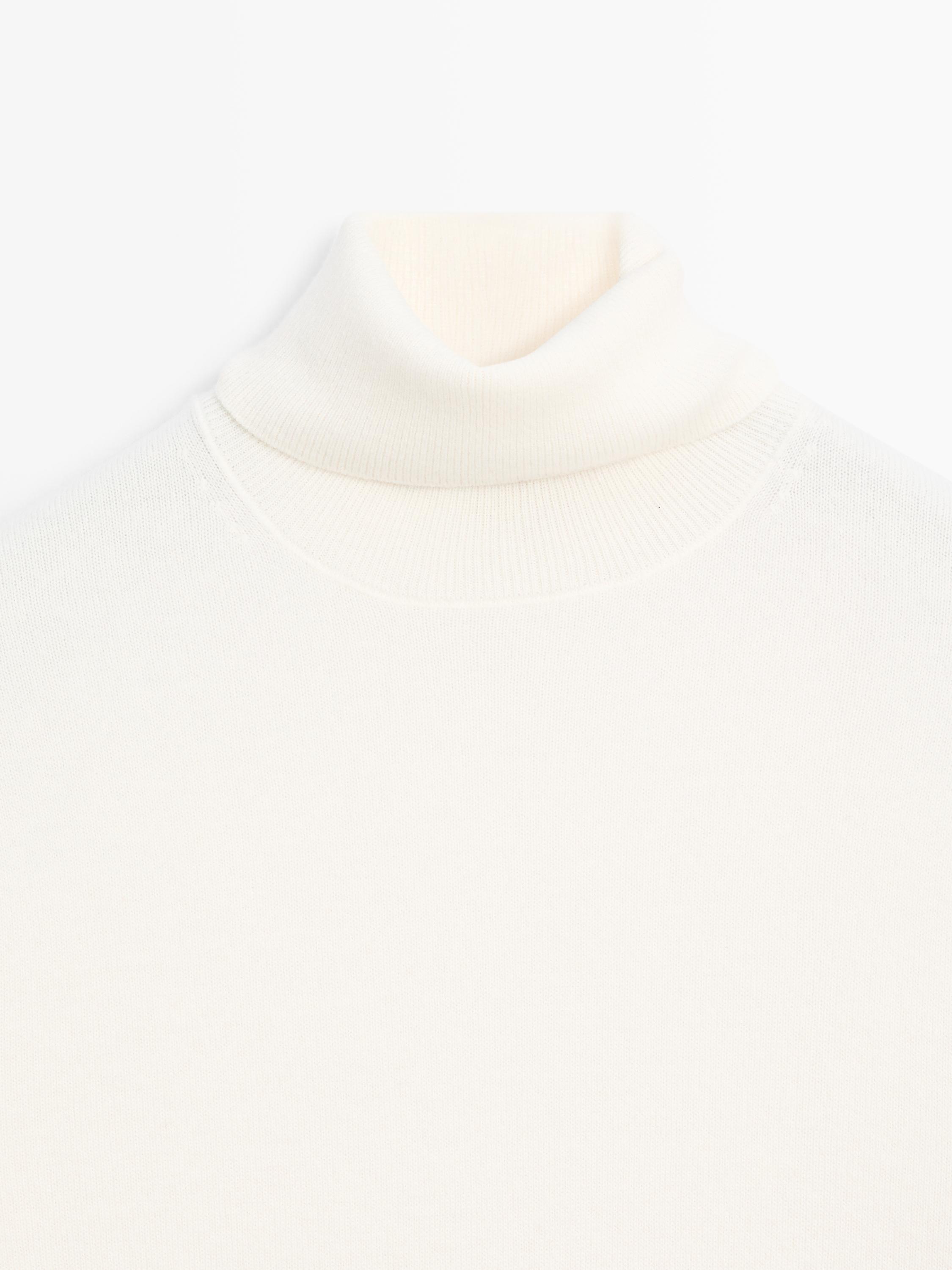 Knit wool and cashmere sweater with high neck - LIMITED