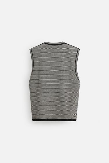 DÉBARDEUR EN MAILLE COUPE DÉCONTRACTÉE - Rayures de Zara - Image 7