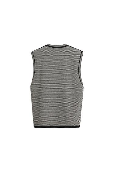 Zara RELAXED FIT KNIT TANK TOP - Striped