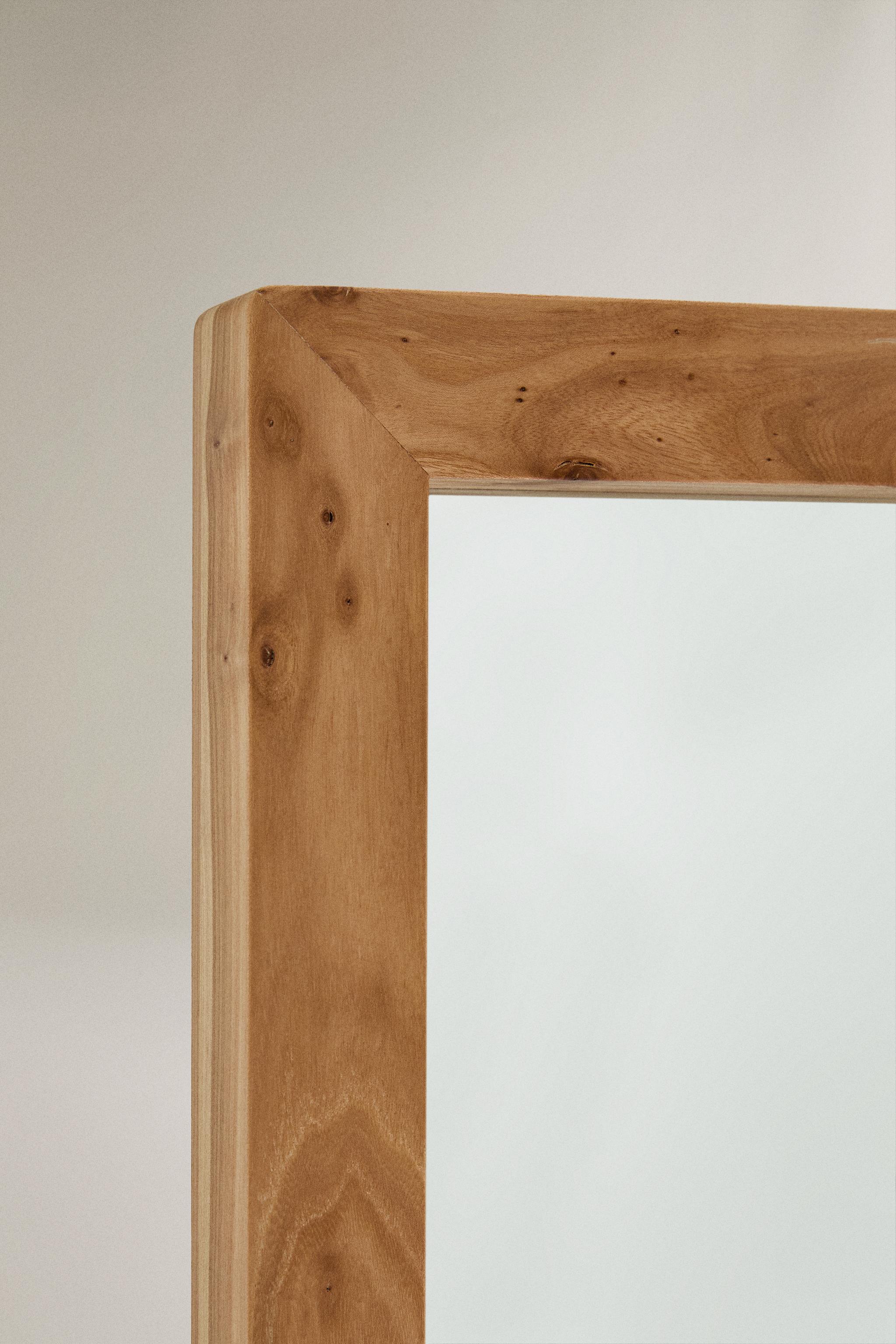 ELM WOOD FULL LENGTH MIRROR — Light beige