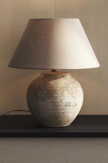 AGED CERAMIC TABLE LAMP - Terracotta by Zara
