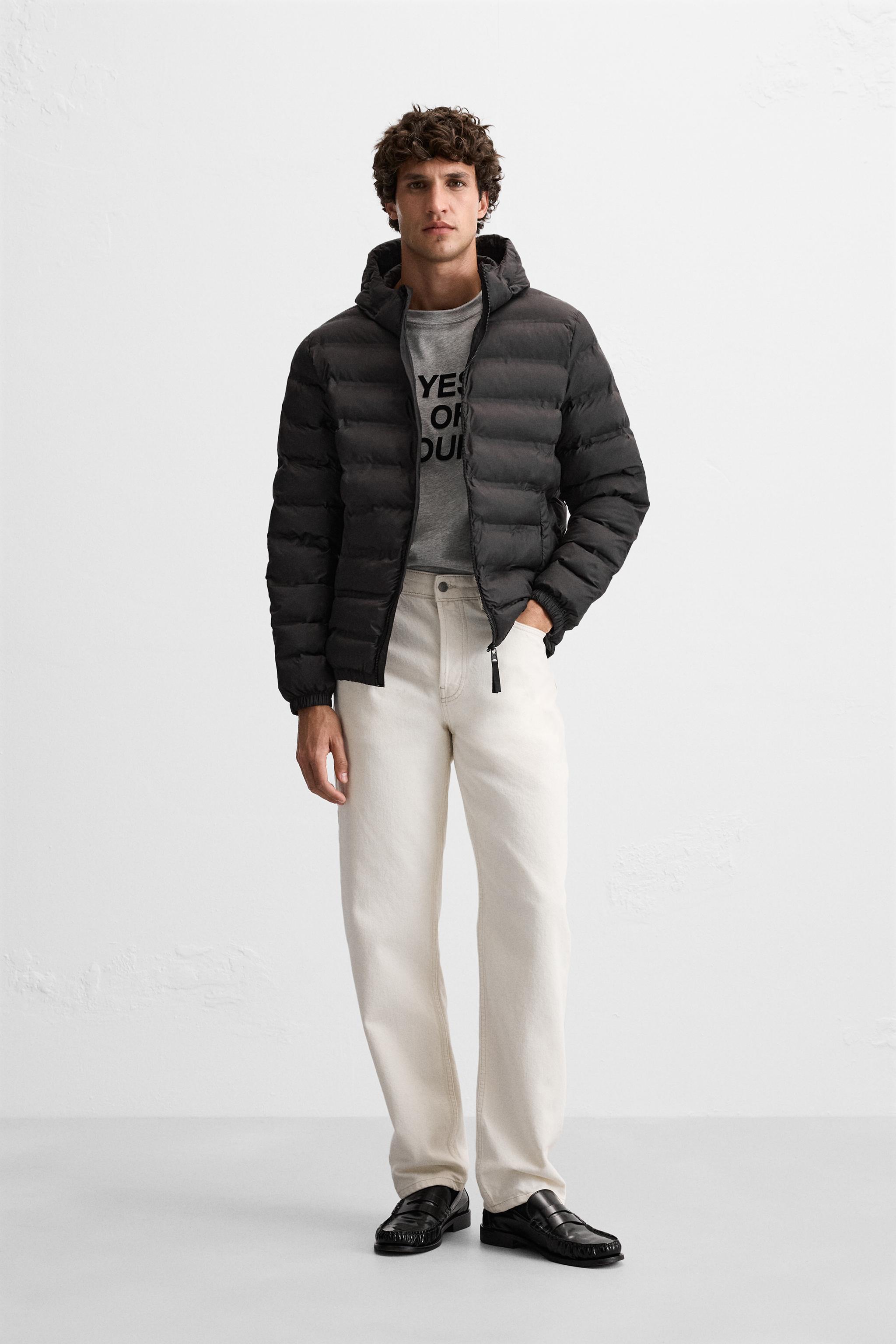 Lightweight puffer jacket zara on sale