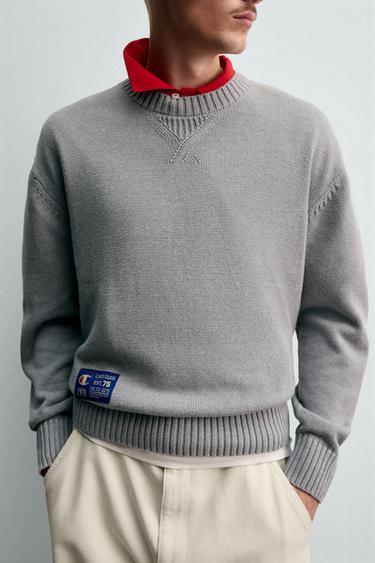 PULL À RAYURES ÉCUSSONS CHAMPION ® X ZARA - Gris de Zara - Image 5
