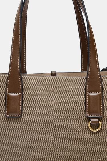 BOLSO SHOPPER TEJIDO - Gris Topo de Zara