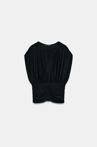 STRETCH KNIT TOP - Black by Zara