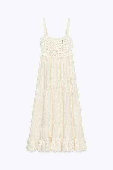 ROBE EN MAILLE EN MATIÈRES VARIÉES - Écru de Zara - Image 6