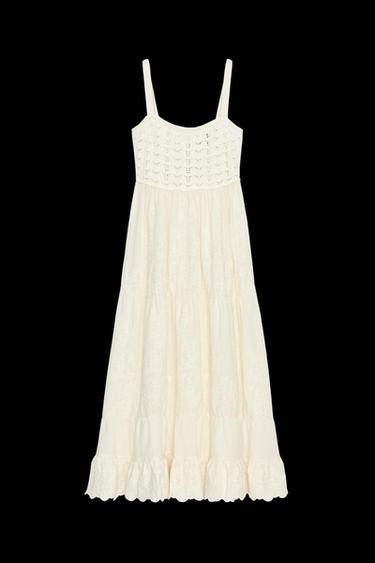 VESTIDO PUNTO COMBINADO - Crudo de Zara - Imagen 0