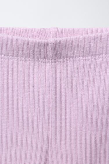 RIBBED LEGGINGS AND BOW SWEATSHIRT JOGGING SET - Light mauve by Zara - Image 4