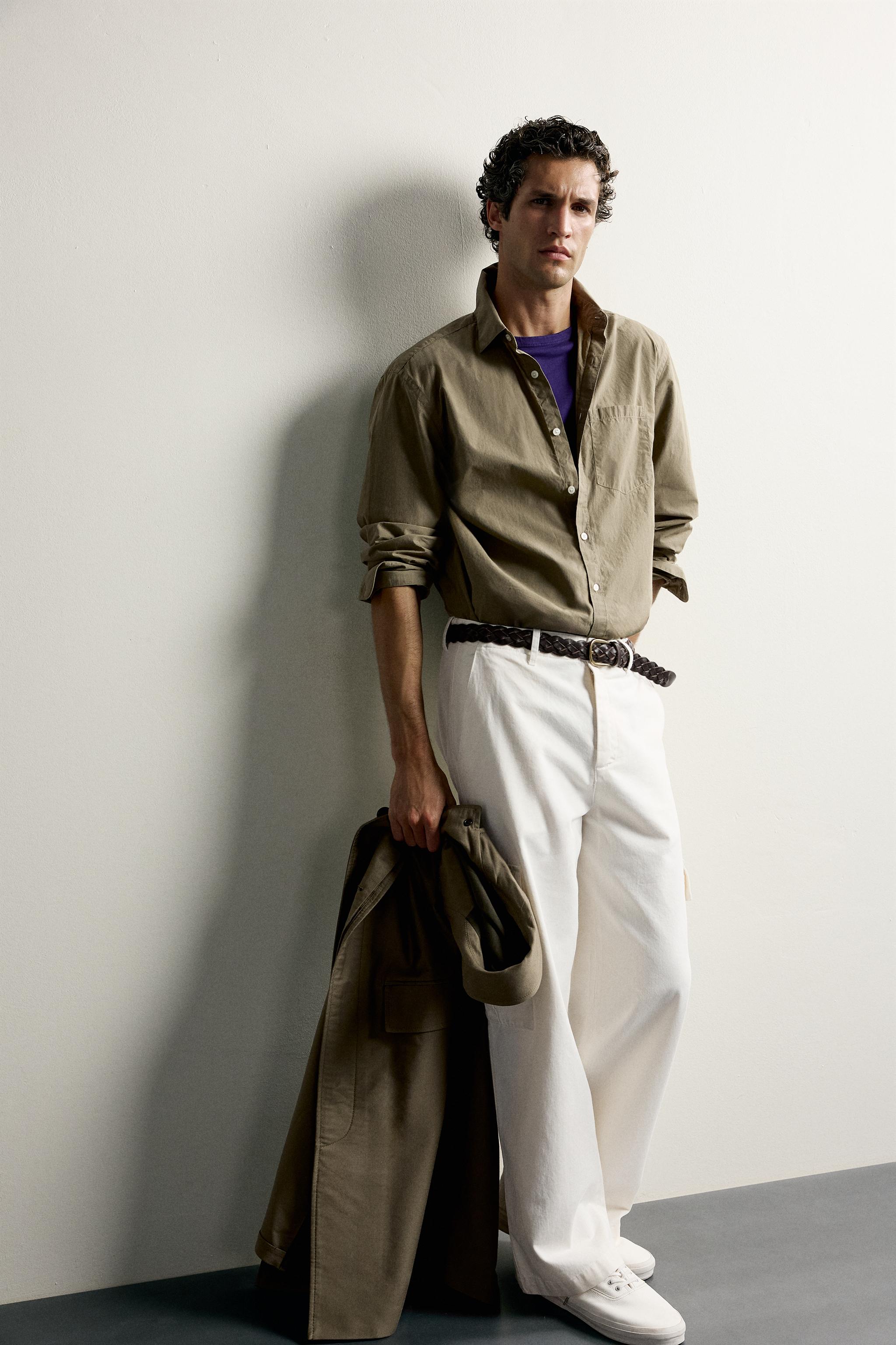 Zara REGULAR FIT CEPLİ GÖMLEK görsel 6