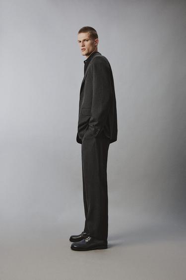 VISCOSE - HEMP SUIT BLAZER - Black by Zara - Image 3