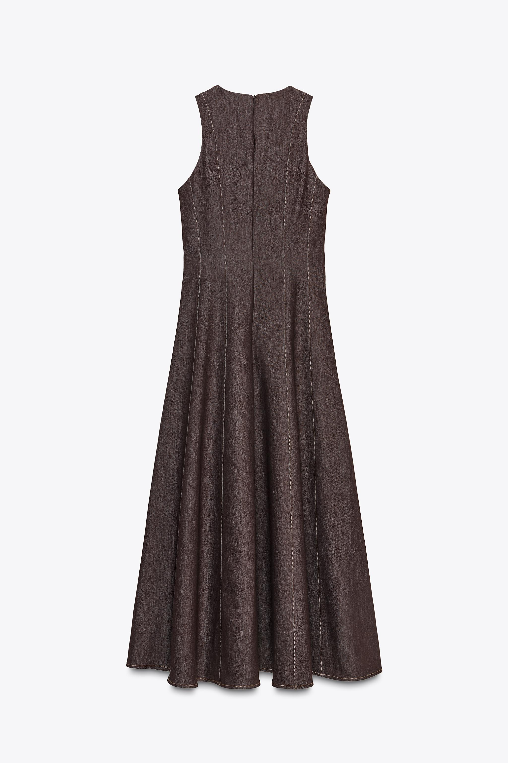 ROBE MIDI À SURPIQÛRES CONTRASTANTES