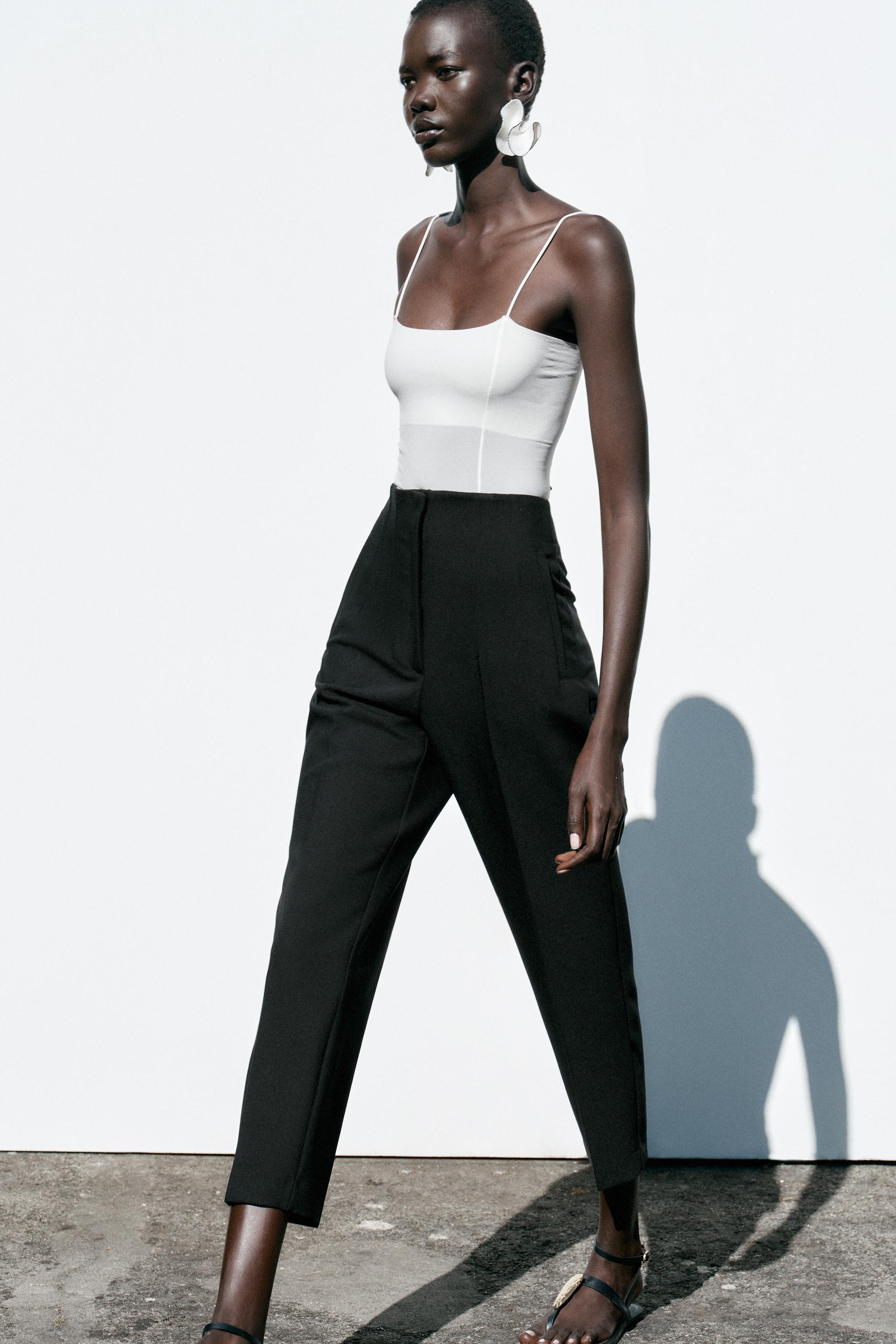 【ぼんぼん様】ZARA ハイウエストパンツ ブラック 2本セット WIDE-LEGパンツ ダブルウエストバンド - ブラック | ZARA Japan