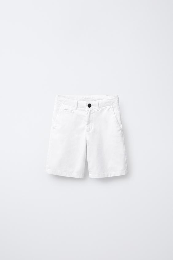 BERMUDA CHINA SLIM FIT BÁSICA - Blanco de Zara - Imagen 0