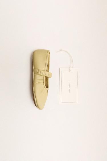 BALLERINES EN CUIR - Jaune de Zara - Image 7