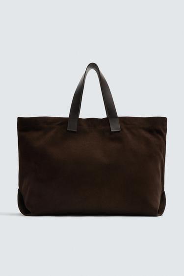 КОЖАНАЯ СУМКА-ШОПЕР - LIMITED EDITION — КОРИЧНЕВЫЙ от Zara