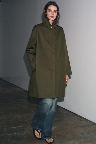 MINIMAL WATER-REPELLENT TRENCH COAT ZW COLLECTION - Khaki by Zara - Image 4