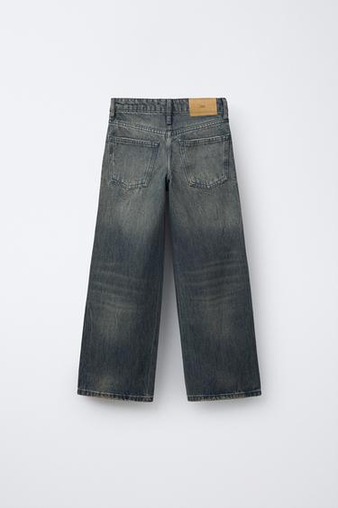 JEAN WIDE LEG À CLOUS - Écru / Bleu de Zara - Image 1