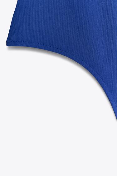 ASYMMETRIC CAPE BODYSUIT - Blue by Zara - Image 8