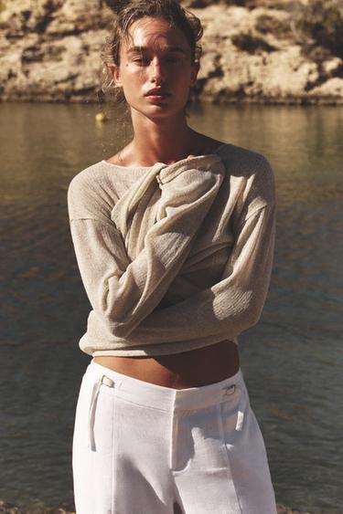 RUSTIC COTTON T-SHIRT - Golden by Zara