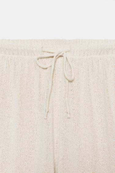 RUSTIC WIDE-LEG TROUSERS - Light beige by Zara - Image 7