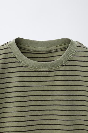 STRIPED LOGO T-SHIRT - Green by Zara - Image 2