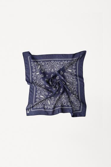 ربطة رأس بيزلي 100% حرير WILLY CHAVARRIA X ZARA - أزرق by Zara