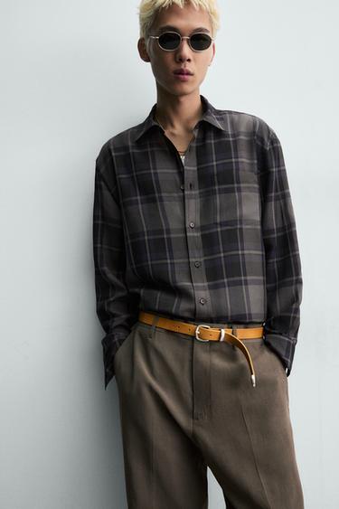 FLOWING CHECK SHIRT - blue/black by Zara - Image 5