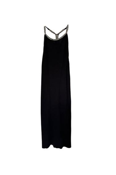 BLACK DIAMANTE EMBELLISHED DRESS