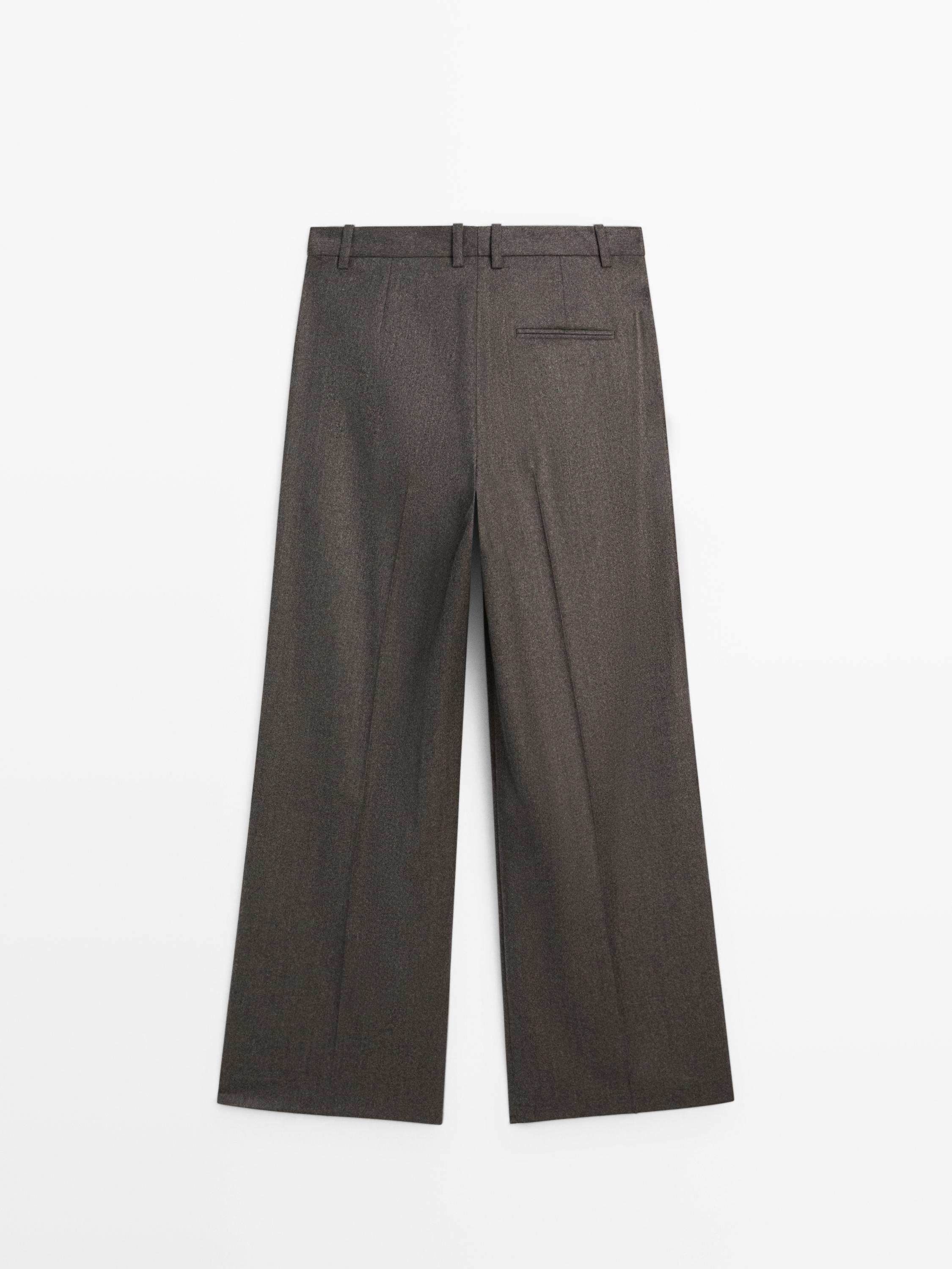 100% wool melange suit trousers