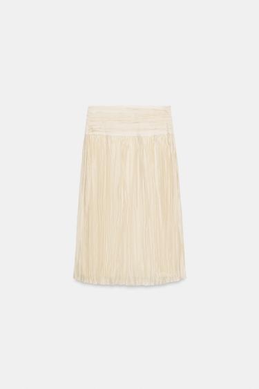 JUPE MIDI DRAPÉE ZW COLLECTION - Beige de Zara - Image 6