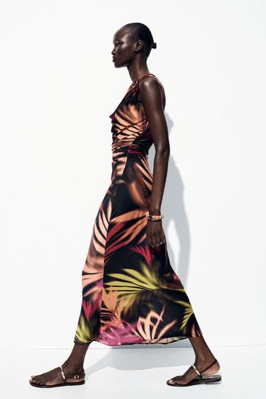ROBE MIDI IMPRIMÉE DÉCOR - Multicolore de Zara - Image 4