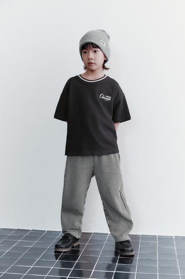 EMBROIDERED SLOGAN T-SHIRT - Anthracite grey by Zara