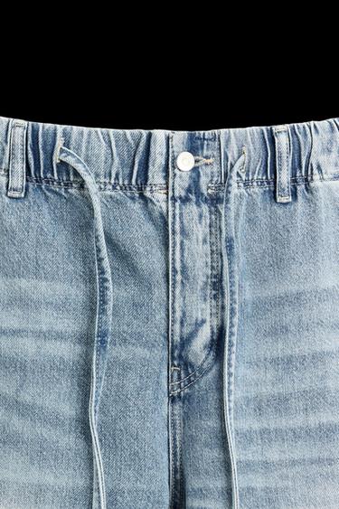 Zara RELAXED FIT JOGGER WAIST JEANS - Light blue