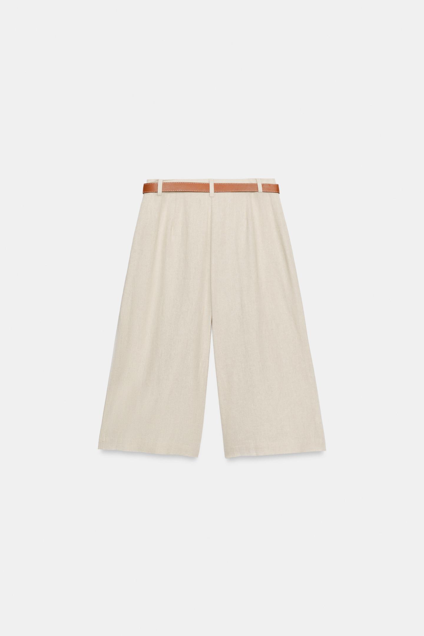 Женские шорты Zara Long Belted, цвет: Светлый бежевый — фото 8