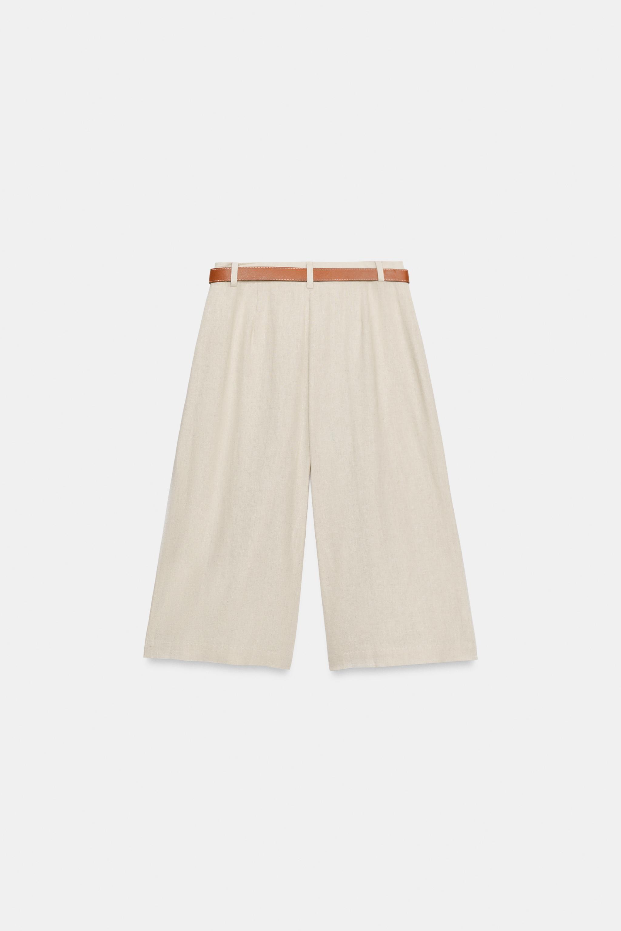 Женские шорты Zara LONG BELTED SHORTS — фото 8
