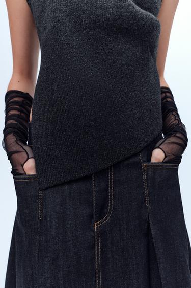 ДЛИННЫЕ МИТЕНКИ ИЗ 100% ШЕЛКА — ЧЕРНЫЙ от Zara — изображение 0