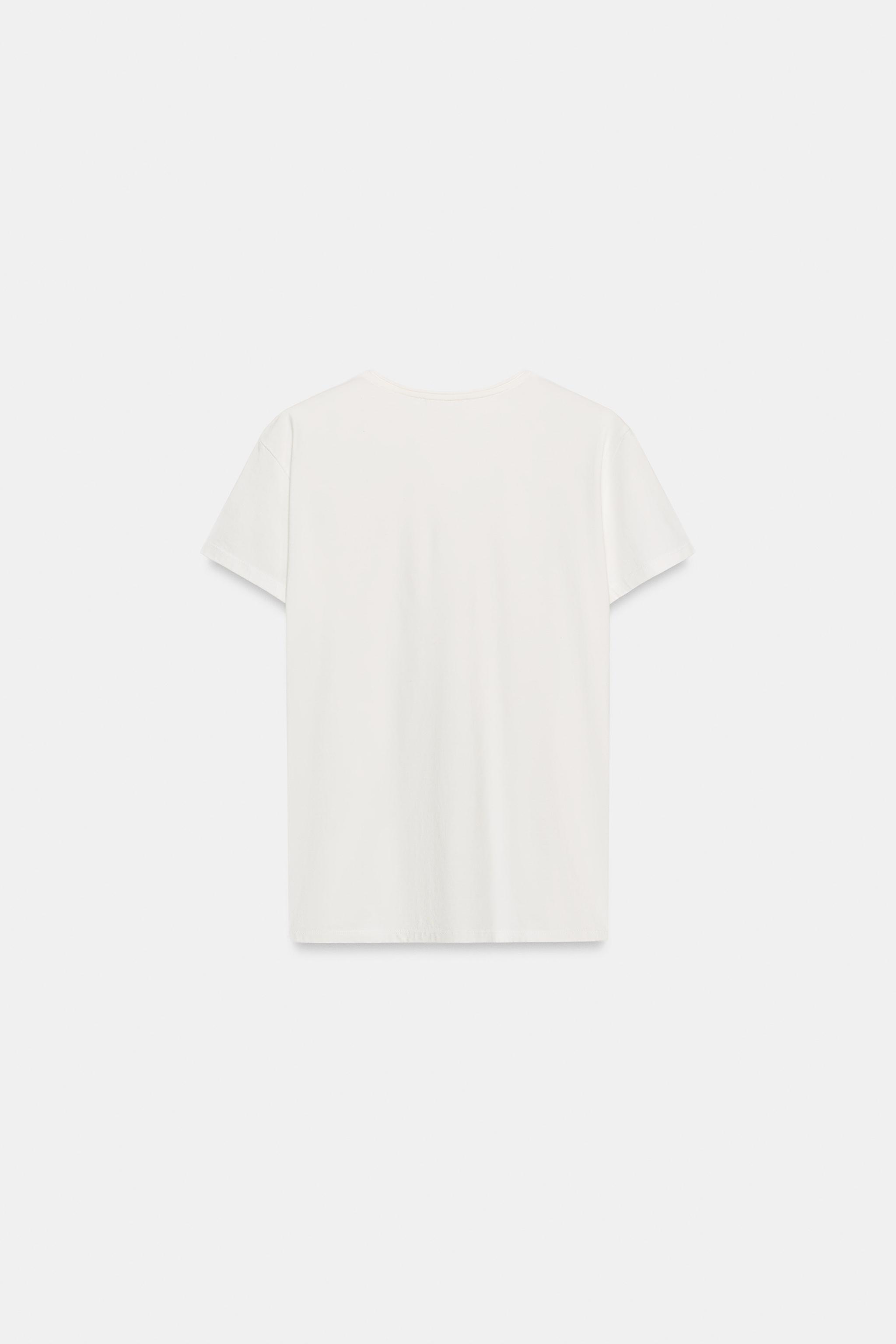 KISA KOLLU SLOGANLI T-SHIRT - Görsel 5