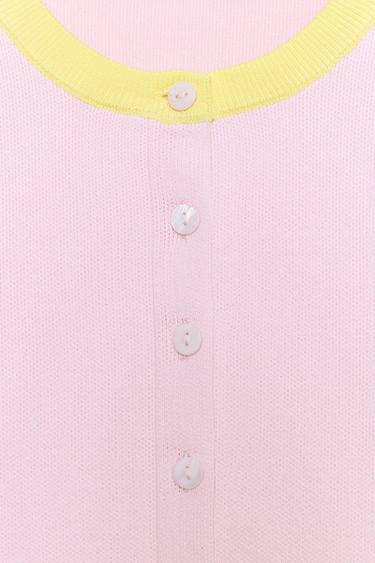 GILET EN MAILLE COLOR BLOCK - unique de Zara - Image 5