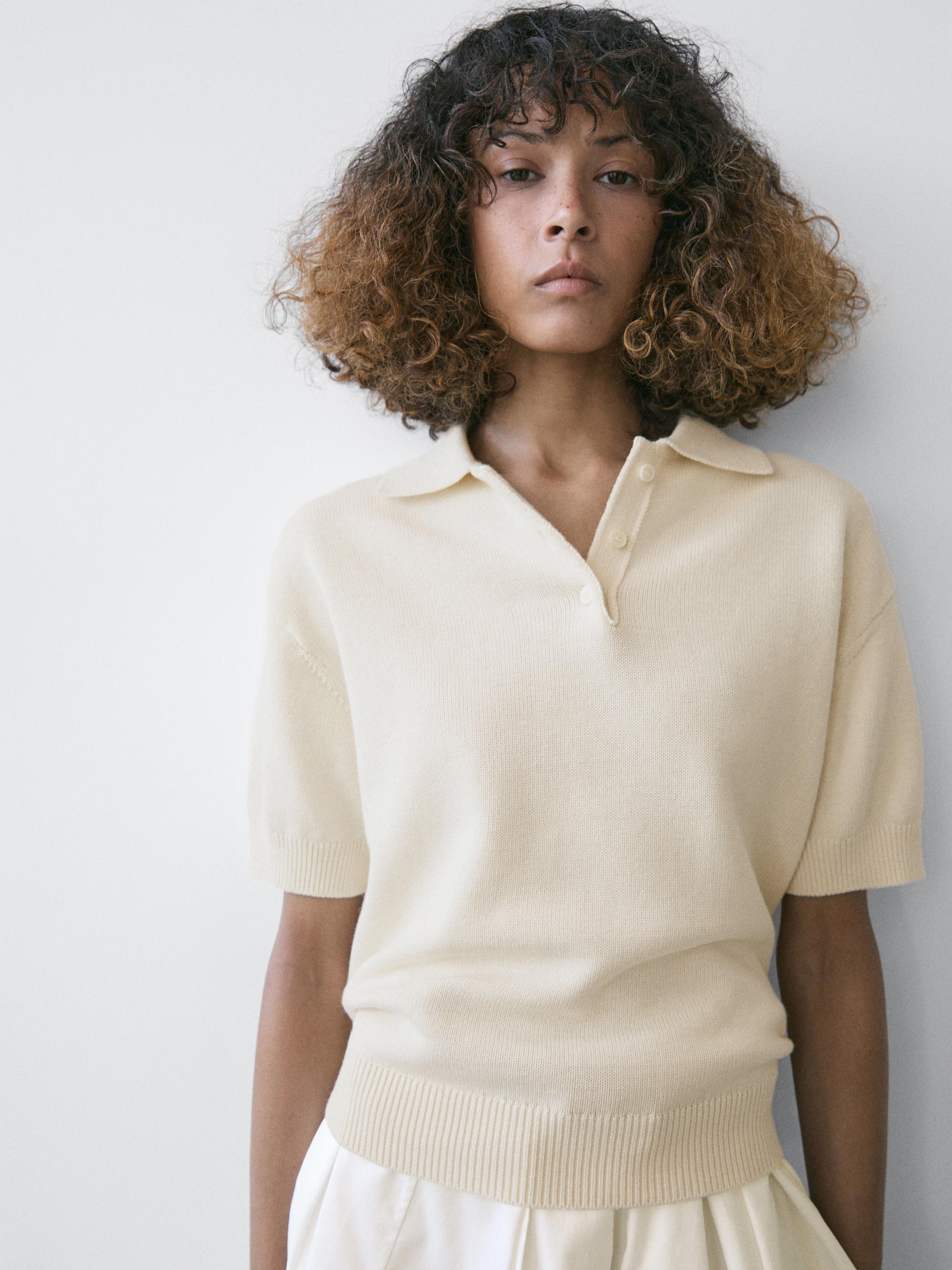 Pull polo laine en maille