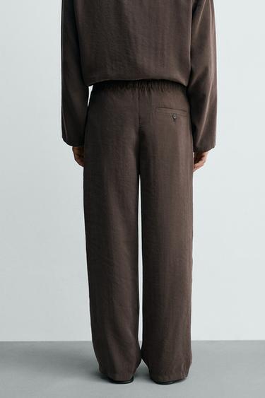 PANTALON FLUIDE COUPE DÉCONTRACTÉE - Marron de Zara - Image 2