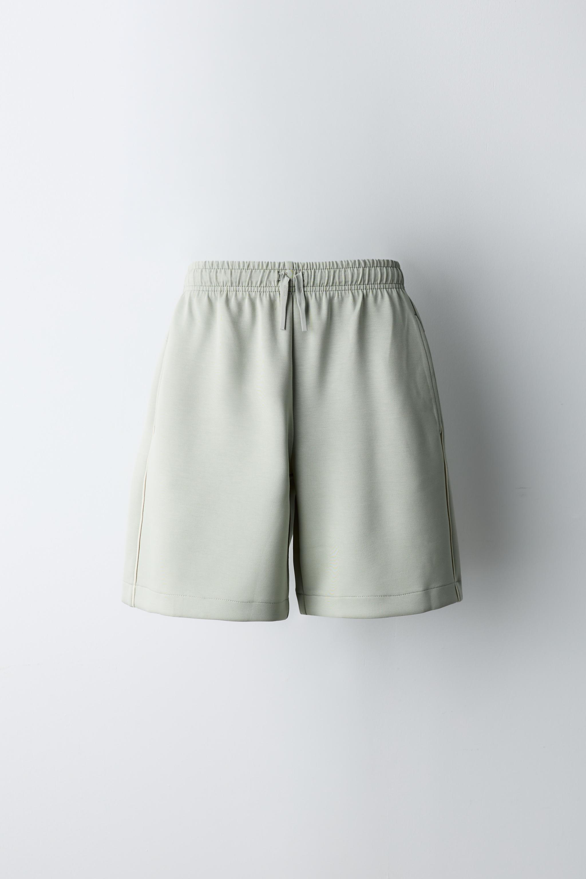 PIPED ATHLETIC SHORTS — Light mint green