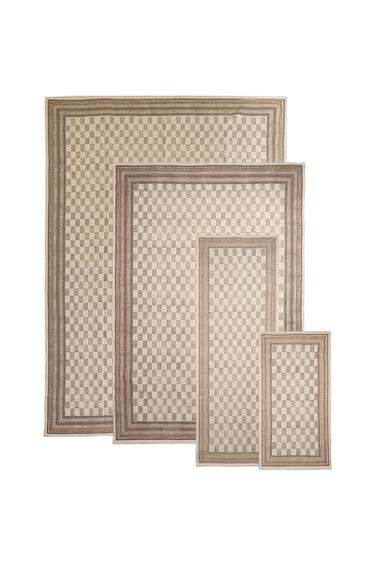 BLOCK PRINT COTTON RUG - Multicoloured by Zara